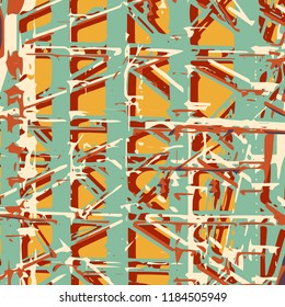 Abstract freehand drawn pattern. Expressive pop art card.