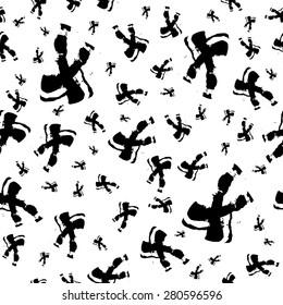 Abstract  freehand seamless pattern. Modern design.Black and white hipster  background with cross. Vector illustration. Grungy texture.