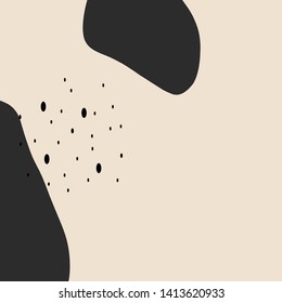 Abstract freehand textures, contemporary collage with shapes, geometric elements in paster colors. Aesthetic modern trendy vector illustration 