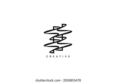Abstract Freewave Logo Design. Creative vector based icon template.	