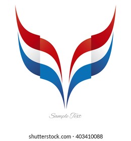 Abstract French eagle flag ribbon logo white background