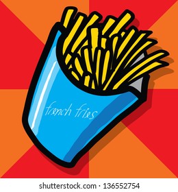 The abstract of French fries - Hand draw.