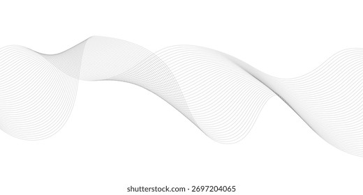 Abstract  frequency sound wave, twisted curve lines with blend effect. Vector illustration.