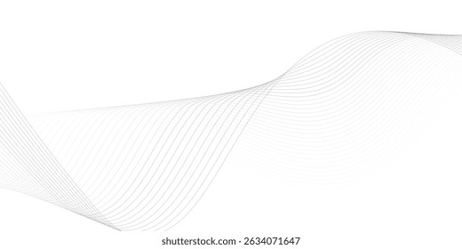 Abstract frequency sound wavy, twisted curve lines with blend effect. Technology abstract wavy curve lines on transparent background. Abstract business wave curve lines background.	
