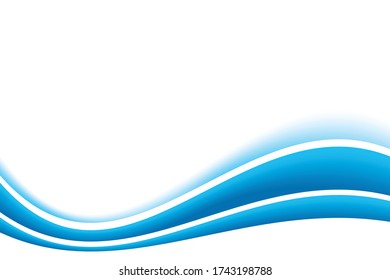 Abstract Fresh Blue White Wave Background Design, Flowing Blue White Stylish Background Template Vector