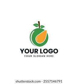 Abstract fresh fruit logo design nature organic and fruit logo design template