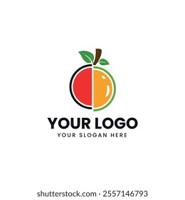 Abstract fresh fruit logo design nature organic and fruit logo design template