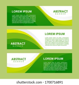 Abstract Fresh Green Banner Design, Green Wave Banner Template Vector