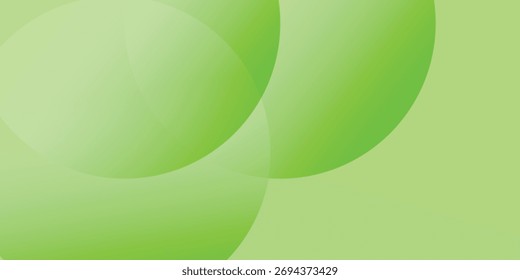 Abstract Fresh Green Gradient Overlapping Circles Background Vector