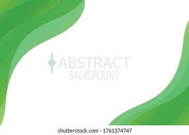  Abstract fresh green white wave background design template vector