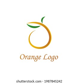 Abstract Fresh orange line art logo design template for business or label