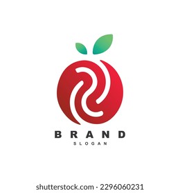 Abstract fresh red fruit logo vector for your brand or business