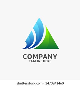 Abstract fresh triangle logo design 