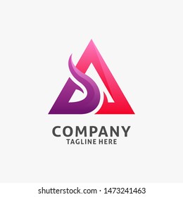 Abstract fresh triangle logo design 