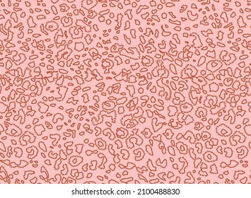 Abstract Fringed Leopard Spot Strokes Seamless Pattern Perfect Trendy Fashion Design Stylish Colors Vector Art Pastel Pink Tones