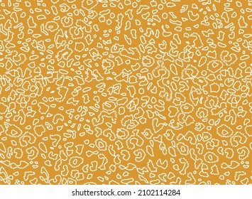 Abstract Fringed Leopard Spot Strokes Seamless Pattern Perfect Trendy Fashion Design Stylish Colors Vector Art Mustard Yellow Tones