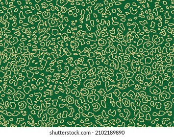 Abstract Fringed Leopard Spot Strokes Seamless Pattern Perfect Trendy Fashion Design Stylish Colors Vector Art Dark Green Tones
