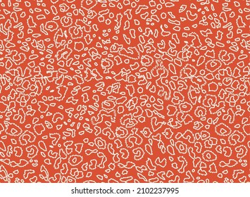 Abstract Fringed Leopard Spot Strokes Seamless Pattern Perfect Trendy Fashion Design Stylish Colors Vector Art Coral Tones