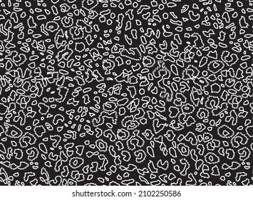 Abstract Fringed Leopard Spot Strokes Seamless Pattern Perfect Trendy Fashion Design Stylish Colors Vector Art Isolated Black Background