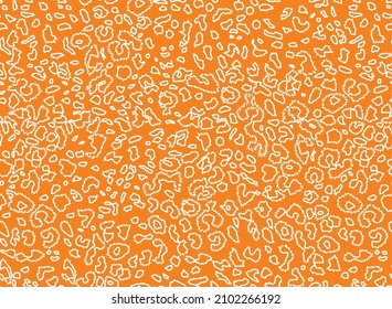 Abstract Fringed Leopard Spot Strokes Seamless Pattern Perfect Trendy Fashion Design Stylish Colors Vector Art Bright Orange Tones