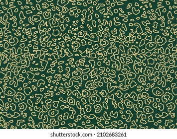 Abstract Fringed Leopard Spot Strokes Seamless Pattern Perfect Trendy Fashion Design Stylish Colors Vector Art Petrol Blue Yellow Tones