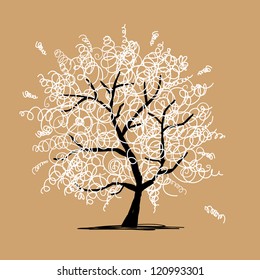 Abstract frizzy tree for your design