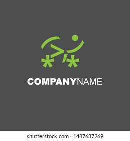 abstract frog code logo template