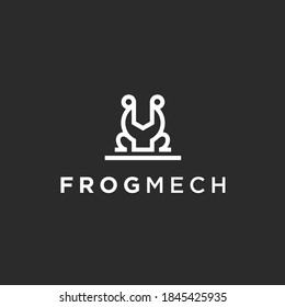 abstract frog logo. leaf icon