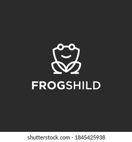 abstract frog logo. leaf icon