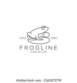 abstract frog simple line vector logo design