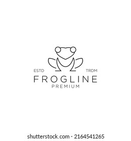 abstract frog simple line vector logo design