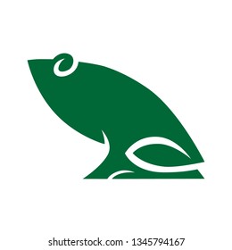 Abstract frog symbol, icon on white background. Design element