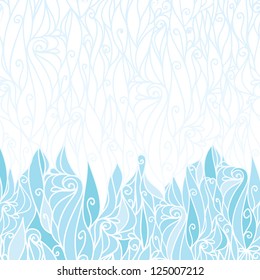 Abstract frost swirls texture horizontal seamless pattern background