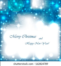 The abstract frosty pattern on a blue background with glitter. Vector  illustration