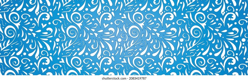 Abstrakte, frostige Muster, panoramablau-weißer Web-Musterhintergrund - Vektorgrafik