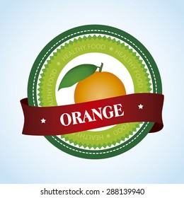 abstract fruit label on a special blue background