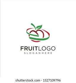 Abstract Fruit Logo, Apple Logo with circle Design Vector Stock