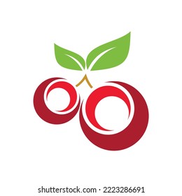 plantilla de icono del logotipo de fruta abstracta