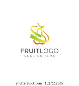 Abstract Fruit Logo, Pear Logo with circle design Vector Stock