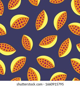 Abstract fruit, organic seamless pattern. Pattern background with hand drawn abstract fruit shapes.  Repeat background for  for fabric design, wrapping paper.