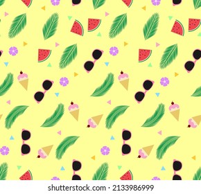 Abstract. Fruit pattern seamless summer background. Vector.