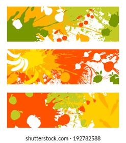 abstract fruit and vegetable banners