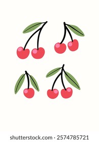 Abstract fruits in modern artistic styles. Great for posters, cards, covers, and trendy t-shirt designs.