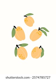Abstract fruits in modern artistic styles. Great for posters, cards, covers, and trendy t-shirt designs.