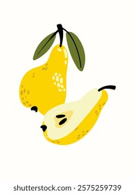 Abstract fruits in modern artistic styles. Great for posters, cards, covers, and trendy t-shirt designs.