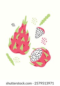 Abstract fruits in modern artistic styles. Great for posters, cards, covers, and trendy t-shirt designs.