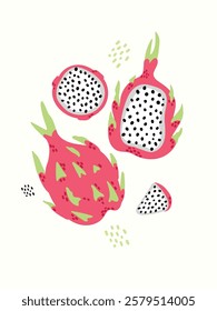 Abstract fruits in modern artistic styles. Great for posters, cards, covers, and trendy t-shirt designs.