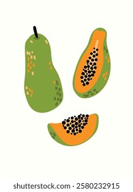 Abstract fruits in modern artistic styles. Great for posters, cards, covers, and trendy t-shirt designs.