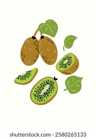 Abstract fruits in modern artistic styles. Great for posters, cards, covers, and trendy t-shirt designs.