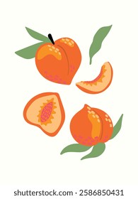 Abstract fruits in modern artistic styles. Great for posters, cards, covers, and trendy t-shirt designs.